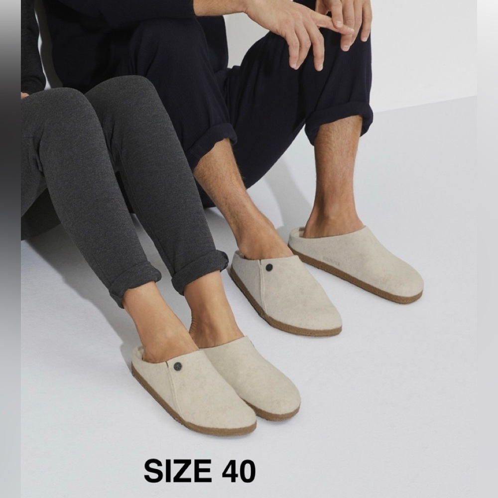 Birkenstock new Women's Cream Zermatt suede leather shoes size 40